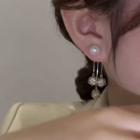 Faux Pearl Rhinestone Alloy Fringed Earring 1 Pair - White - One Size