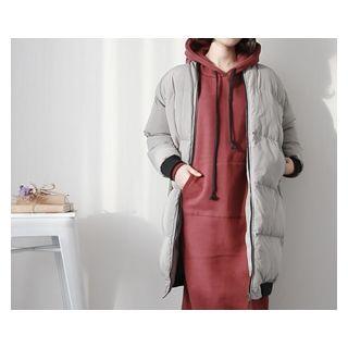 Contrast-trim Zip-up Padded Jacket