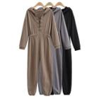 Long-sleeve Hooded Lace-up Jumpsuit