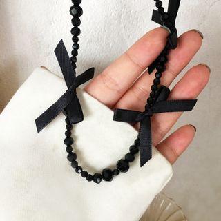 Bow Choker 1 Pc - Necklace - Black - One Size