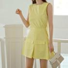 Sleeveless Pocket Mini A-line Dress