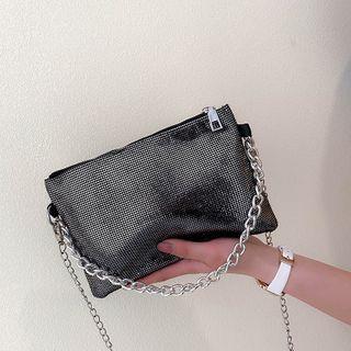 Chain Strap Sequined Zip Crossbody Bag