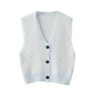 Checkerboard Button-up Sweater Vest