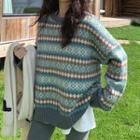 Long-sleeve Jacquard Knit Sweater