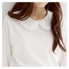 Frill-trim Collared Top