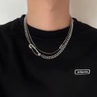 Safety Pin Rhinestone Layered Stainless Steel Choker