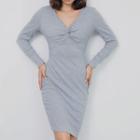 Twisted Knit Mini Sheath Dress