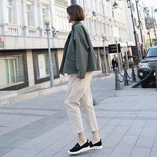 High-neck Boxy Zip Jacket