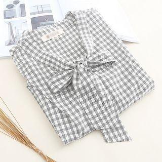 Bow Front Checked Shirt