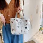 Cat Embroidered Mini Tote Bag