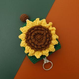Flower Crochet Knit Key Pouch Sunflower - One Size