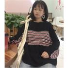 Striped Chunky Sweater Black - One Size