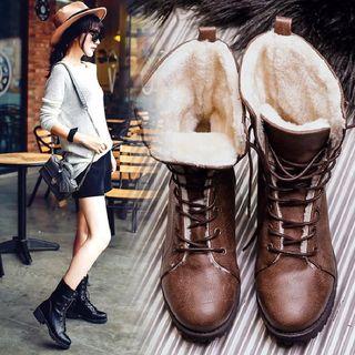 Lace-up Platform Short Snow Boots