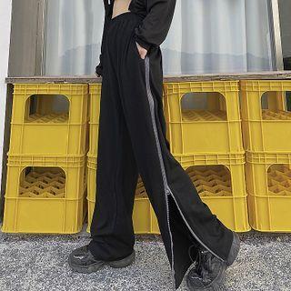Zipped Wide Leg Pants