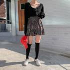 Ruffle-hem Dotted Miniskirt
