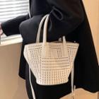 Eyelet Faux Leather Crossbody Bag