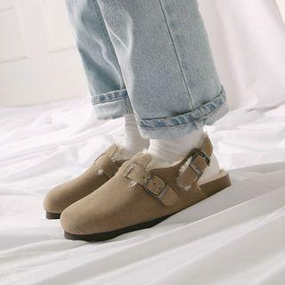 Sling-back Faux-shearling Loafers