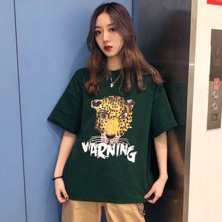 Cheetah-print Short-sleeve T-shirt
