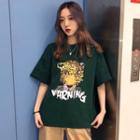 Cheetah-print Short-sleeve T-shirt