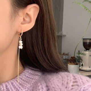 Pearl Dangle Earring 1 Pair - Earring - Faux Pearl - Tassel - White - One Size