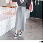 Drawstring Slit-side A-line Skirt
