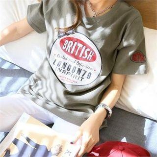 Round-hem Printed T-shirt