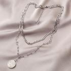Chained Necklace Hll601 - Silver - One Size