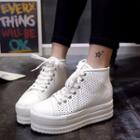 Platform Pointelle High-top Sneakers