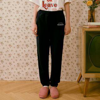 Letter-printed Jogger Pants Black - One Size