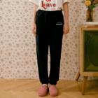 Letter-printed Jogger Pants Black - One Size