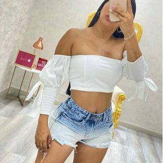 Distressed Trim Regular Waist Denim Shorts