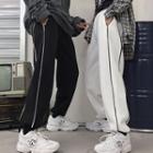 Couple Matching Contrast Trim Harem Pants