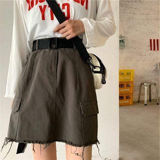 Frayed Cargo Skirt