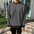 Crew-neck Herringbone Sweater