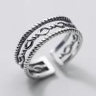 Cutout Sterling Silver Open Ring Silver - One Size