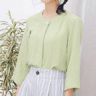 3/4-sleeve Crewneck Blouse