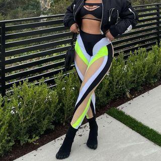 Color Panel Skinny Pants