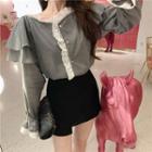 Lace-trim Gingham Shirt