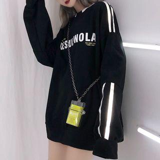 Reflective Panel Letter Sweatshirt