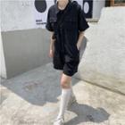 Short-sleeve Playsuit Black - One Size
