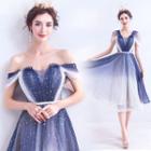 Off-shoulder Star Gradient Prom Dress