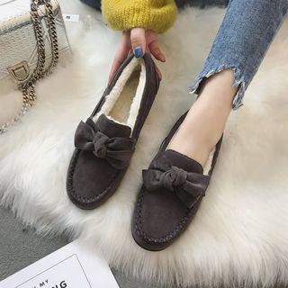 Bow Accent Fleece-lined Moccasins