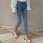 Slim Fit Raw Cuff Jeans