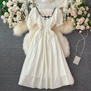 Bow Detail Short Sleeve Maxi Dress