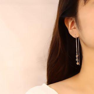 Cube Threader Earring With Gift Box - 1 Pair - Silver - One Size