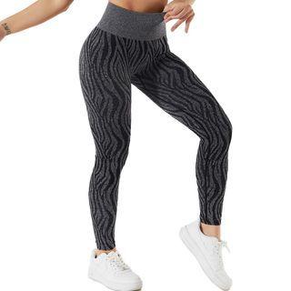 High Waist Zebra Print Yoga Pants