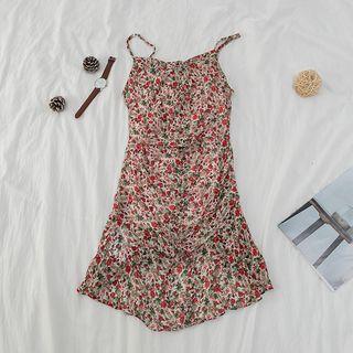 Sleeveless Floral A-line Dress Dress - One Size