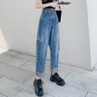 High Waist Cutout Harem Jeans