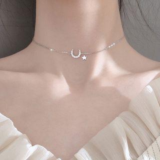 925 Sterling Silver Moon Choker