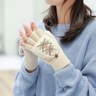 Argyle Knit Fingerless Mittens